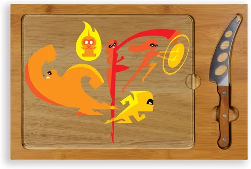 Vista 9 de PICNIC TIME Disney Mickey Mouse Icon - Juego de tabla de queso y cuchillos, bandeja para servir charcutería, vidrio templado extraíble, diseño