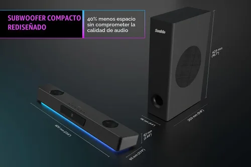 Vista 8 de Creative Sound Blaster Katana V2X RGB Barra de sonido para juegos Potencia máxima de 180 W con subwoofer compacto