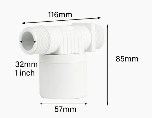 Vista 3 de Válvula automática de control de nivel de agua, válvula de flotador, utilizada para torre, energía solar, estanque de ganado, acuario