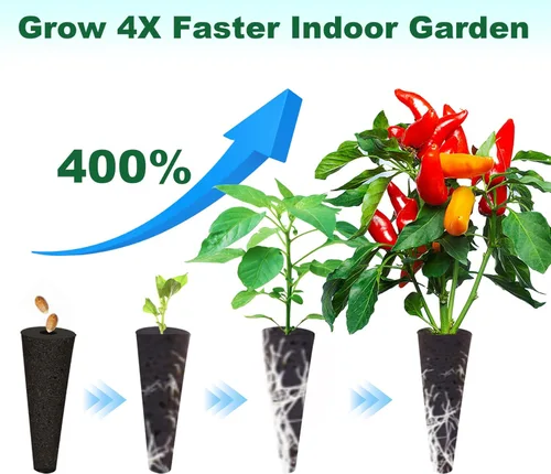 Vista 3 de Seed Starter - Esponjas de cultivo para aerogarden, cápsulas de repuesto equilibradas con PH para sistema hidropónico de interiores, paquete de 50