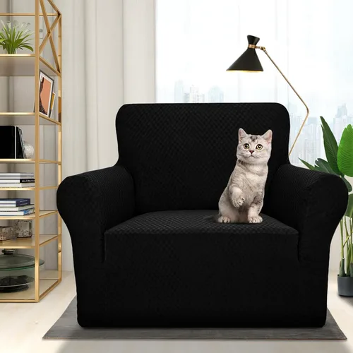 Vista 86 de ZNSAYOTX 1 Funda de silla Jacquard para sala de estar, funda de silla de alta elasticidad con brazos, antideslizante, apta para mascotas, funda
