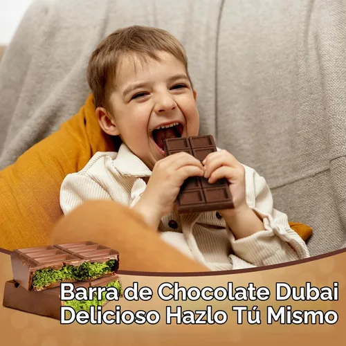 Vista 7 de Juego de moldes de chocolate Dubai 2 piezas, moldes de barra de chocolate de silicona grandes y gruesos de 0.79 pulgadas de profundidad y raspador