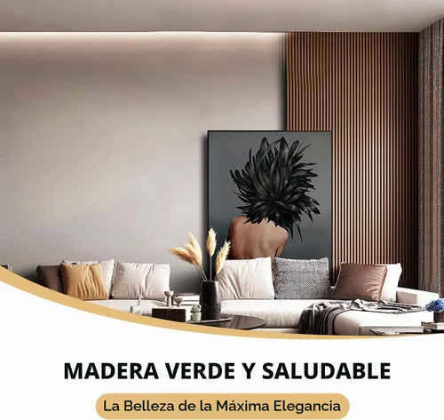 Vista 6 de RITOLLO Paneles de madera para pared de 4.92 x 7.68 pulgadas, paneles acústicos para decoración de pared interior, panel de pared de listones de 8