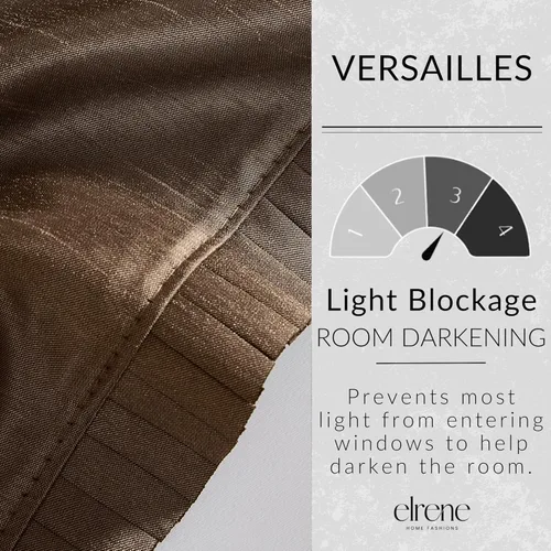 Vista 4 de Elrene Home Fashions - Cenefa de ventana en cascada para oscurecer la habitación Versailles de poliéster imitación de seda, accesorio para ventanas