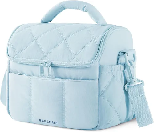 Vista 27 de BAGSMART Bolsa de Almuerzo para Mujeres, Lonchera Aislada de Doble Cubierta, Bolsa de Almuerzo Acolchada Tipo Puffer, a Prueba de Fugas, Duradera