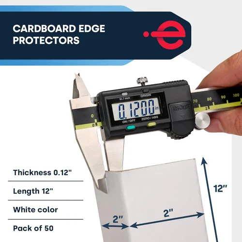 Vista 3 de Esquinas de cartón para embalaje - 5 cm de ancho x 5 cm de profundidad x 30,5 cm de largo, Protectores de esquinas para cajas de palet de servicio