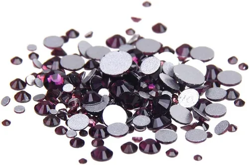 Vista 2 de AD Beads - 1440 piezas de cristales de imitación de calidad con pegamento de tamaños mixtos, parte posterior plana, redonda, gemas de cristal