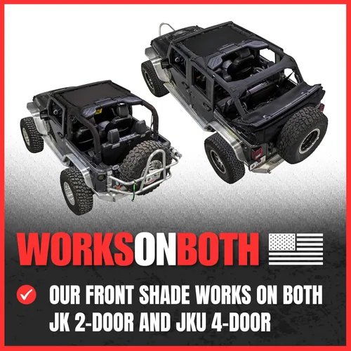 Vista 2 de Malla para sombra SPIDERWEBSHADE para Jeep Wrangler JKini con protección UV, accesorio hecho en EE.UU., para tu JK de 2 puertas y JKU de 4 puertas