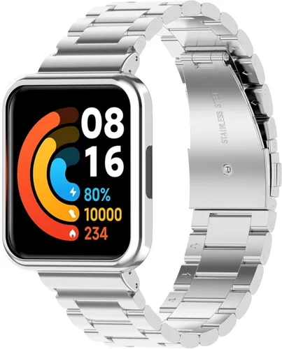 Vista 7 de Chofit Compatible con Redmi Watch 2 lite con funda, correa de metal de acero inoxidable mejorada con protector de pantalla para Redmi Watch 2 lite