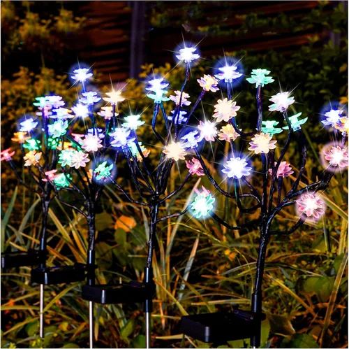 Vista 8 de TONULAX Luces solares de jardín, luces solares para árbol de paisaje con mayor capacidad solar, luces decorativas solares para exteriores