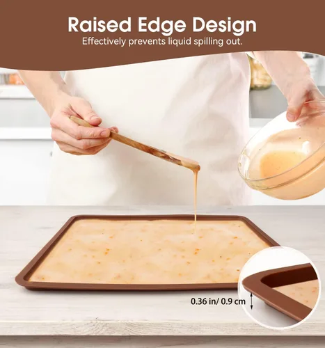 Vista 2 de 4 alfombrillas deshidratadoras de silicona con borde compatibles con Cosori CP267-FD y Magic Mill, forros de bandeja de silicona sin BPA, hoja