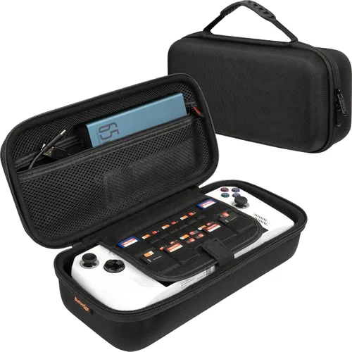 ButterFox Large Carry Case Bag For ASUS Rog Ally Handheld 2023 and Rog Ally X with Built-in Stand, Fits Charger, Large Accessories Pocket for 65W