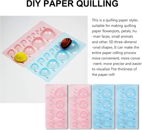 Vista 5 de 4 Uds. Herramientas de papel Quilling 3D Domes Half Ball Mold Plastic Mini Quilling Mold para DIY Paper Craft Tool