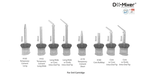 Vista 6 de Puntas de mezcla dental Temp. Cem. Impresión corta 1:1 w/alas grises Dental VPS/PVS DX-Mixer 48pcs