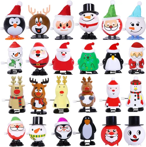 Max Fun Paquete de 24 juguetes de Navidad con resorte para calcetines, relleno de calcetines para regalos de fiesta de Navidad, relleno de bolsas de