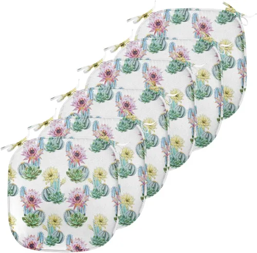 Vista 53 de Ambesonne Grunge Chair Seating Cushion, Retro Striped Background Pineapple Vintage Hippie Graphic, Anti-Slip Seat Padding for Kitchen & Patio