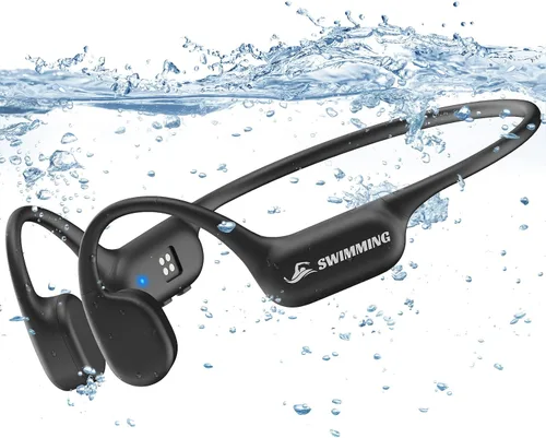 Auriculares para Natación, Auriculares de Conducción Ósea, 5.4 Bluetooth inalámbricos de Oreja Abierta para Deportes, IP68 Impermeable, Auriculares