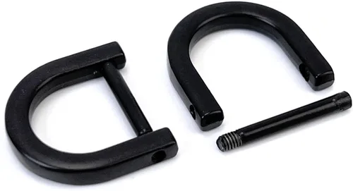 Vista 34 de 4 anillos en D resistentes de 1-1/2 pulgadas de oro dorado en forma de U de repuesto para bolso, llavero, collar de perro