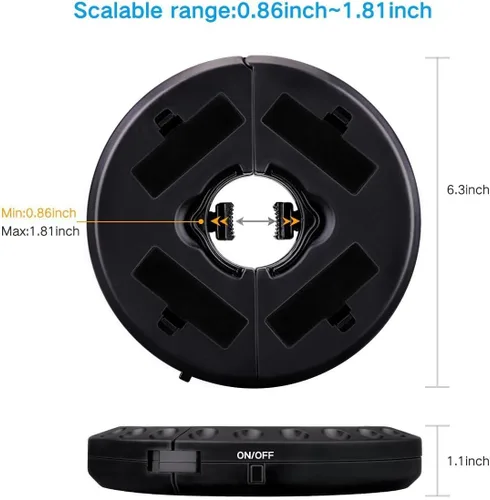 Vista 5 de Luz para sombrilla de patio, 3 modos de brillo, inalámbrica, 28 luces LED a 200 lúmenes, 4 pilas AA, luz de poste para sombrilla de patio, tiendas