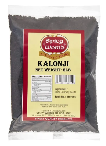 Kalonji Seeds 5 LB - | Bolsa a granel | Semilla negra entera, Nigella Sativa, Comino negro | por Spicy World