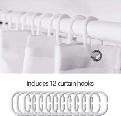 Vista 5 de Accesorios impermeables para baño de automóvil de dibujos animados con 12 ganchos para adolescentes, decoración de automóvil, cortinas de ducha