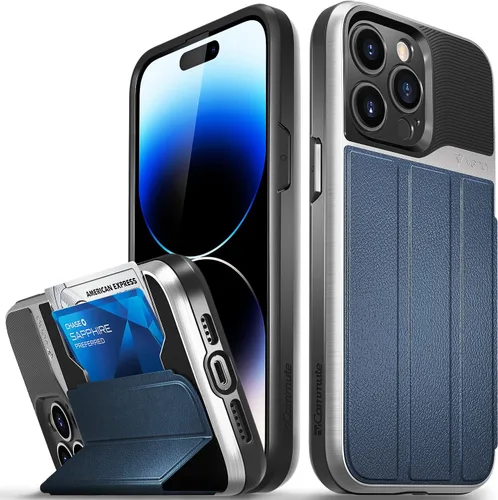 Vista 40 de VENA vCommute - Funda tipo cartera compatible con Apple iPhone 14 (6.1 pulgadas) (protección contra caídas de grado militar), funda de cuero