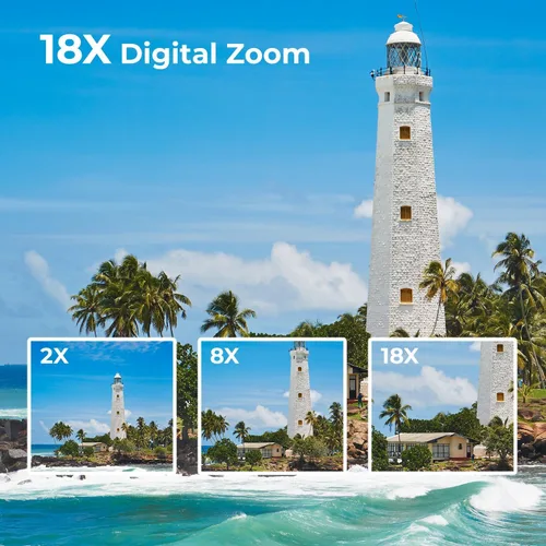 Vista 3 de Cámara de video videocámara 2.7K 48MP - Cámara de vlogging para YouTube con luz de relleno, zoom digital 18X, pantalla abatible de 3 pulgadas