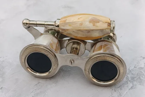 Vista 3 de Gafas de ópera binoculares de teatro, mini binoculares compactas con mango ajustable para adultos, niños, mujeres, en concierto musical de ópera