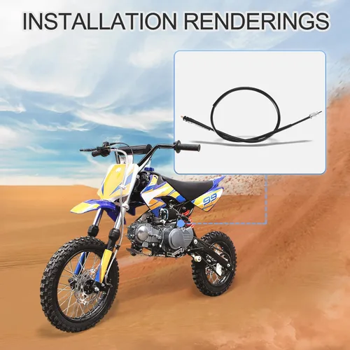 Vista 6 de GOOFIT Cable de velocímetro de 38.98 pulgadas para ciclomotor de 50 cc, 70 cc, 90 cc, 110 cc, 125 cc, 150 cc, moto de cross scooter