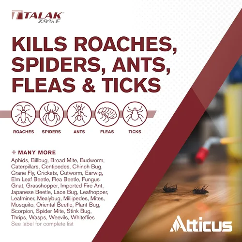 Vista 2 de Atticus Talak 7.9 F Bifentrina Insecticida Concentrado (96 oz) – Control de insectos en interiores y exteriores