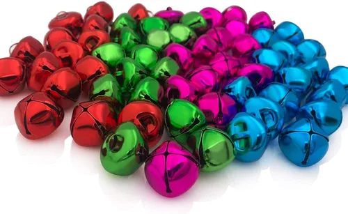 Vista 8 de Campanas de Cascabel de 1 Pulgada/25mm de Metal para Manualidades, para Regalos de Decoración de Fiesta de Navidad de Vacaciones, Boda, Proyectos