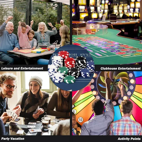 Vista 5 de Fichas de póquer de 11.5 gramos, 100 piezas de fichas de póquer de casino para Texas Hold'em, fichas de blackjack, kit de juegos de póquer