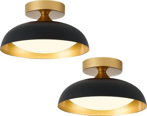 Vista 17 de kudos KDCL01-GD-S - Lámpara de techo dorada, lámpara LED de 9.5 pulgadas, lámpara colgante moderna de 12 W 600 lm, iluminación de techo regulable