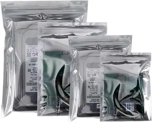 Vista 7 de Bolsas antiestáticas, 100 bolsas ESD resellables de 3.2 x 4.7 pulgadas con etiquetas para disco duro GPU, SSD HDD y dispositivos electrónicos
