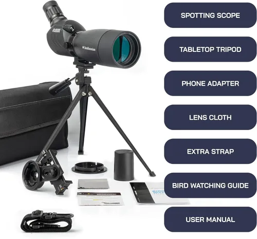 Vista 2 de Omano Smithsonian - Visores de observación para disparar objetivos – 20-60 x 60 pulgadas para observación de aves – El mejor visor de detección