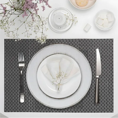 Vista 7 de MAONAME Platos base redondos de 13 pulgadas, juego de 6, bajoplatos blancos antiguos, bajoplatos de plástico para platos de cena, bajoplatos