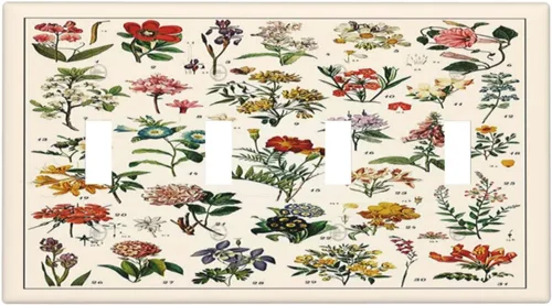 Vista 134 de Placa de Cubierta de Interruptor de Luz de 2 Posiciones Combinación de Abstracción/1 Toggle 1 Rocker Placas Decorativas de Pared de Plástico Negro