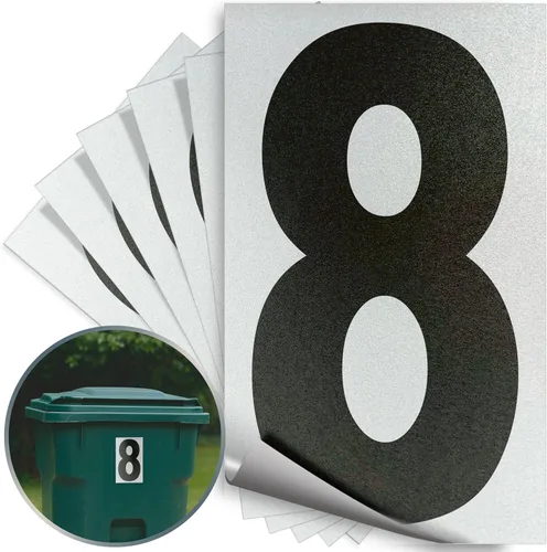 Vista 116 de iSYFIX Calcomanías de vinilo negro número 0 (Zero) – Paquete de 6 calcomanías de 1.5 pulgadas – Calcomanías de alta calidad, fondo reflectante