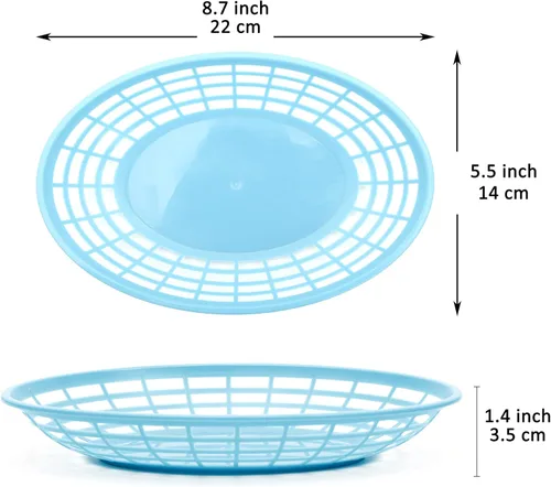 Vista 4 de Youngever Paquete de 15 cestas de plástico de comida rápida, cestas para aperitivos para palomitas de maíz, papas fritas, aperitivos, 5