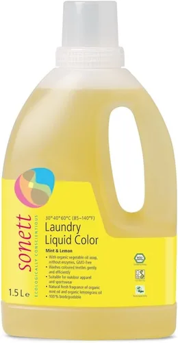 Vista 5 de Sonett - Detergentes líquidos orgánicos para ropa, lavanda (6 unidades) para todos los textiles certificados cultivados orgánicamente