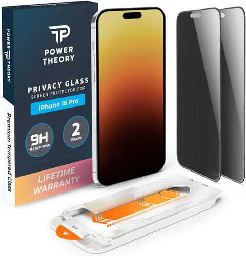 Vista 21 de Power Theory Protector de pantalla de vidrio templado compatible con iPhone 15 Pro, [Benefits American Cancer Society], dureza 9H, kit de fácil