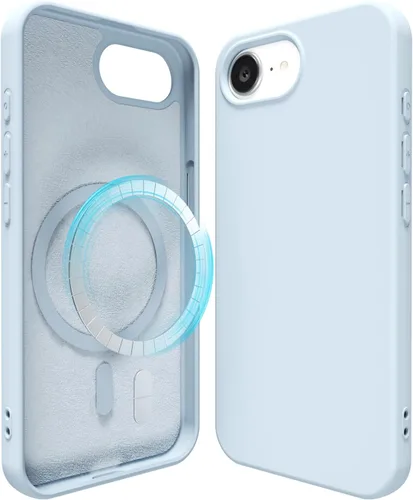 Vista 84 de oakxco Funda de silicona para iPhone 12 Pro Max, magnética, compatible con carga inalámbrica Magsafe, cubierta protectora de goma suave y delgada