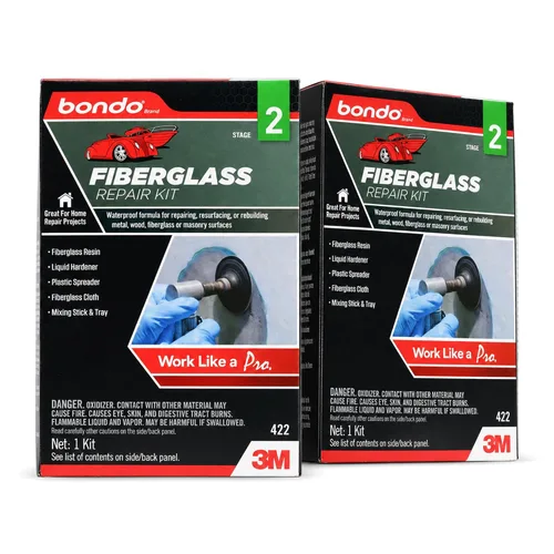 Vista 10 de Kit de resina para reparación de fibra de vidrio de bondo., Negro