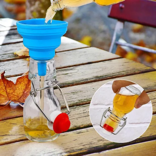 Vista 3 de 10 Pack Flip Top Glass Bottles, 2 oz / 60 ml Small Swing Top Glass Bottle,Clear Mini Brewing Bottles,Decoration Botter for Crafts,Gift and Wedding