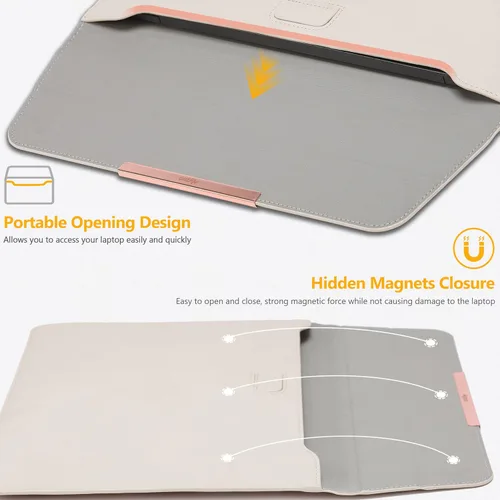 Vista 5 de HYZUO Funda para laptop de 13 pulgadas con función de soporte para MacBook Air 13 M4 M3 M2 M1 2025-2018, MacBook Pro 13 M2 M1, iPad Pro/Air de 13