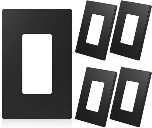 Vista 16 de ELEGRP Placas decorativas de pared sin tornillos, de tamaño mediano, cubierta termoplástica irrompible para interruptor de salida de receptáculo
