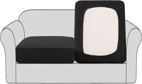 Vista 27 de H.VERSAILTEX - Fundas elásticas para cojín de sofá individual, fundas de asiento para silla de sofá, protector de cojín con tejido jacquard de sarga