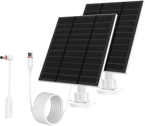 Vista 9 de Paneles solares para cámara Ring al aire libre inalámbrica (Nueva Generación) Cargador de panel solar de 5W 5V con USB-C y enchufe para Spotlight