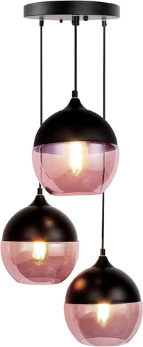 Vista 13 de Green Hand Blown Glass Globe Pendant Lights Mid Century Modern Ceiling Hanging Light Fixtures 8.2“ Farmhouse Striped Gold Chandelier for Kitchen