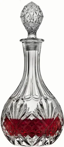 Decantador de whisky con tapón de vidrio, botella de vino grabada con